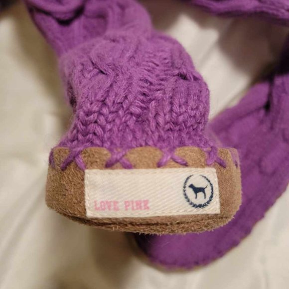 NWOT Rare Victoria’s Secret PINK Muk Luk Sweater Boots/Slippers 7/8 Medium - Picture 3 of 3